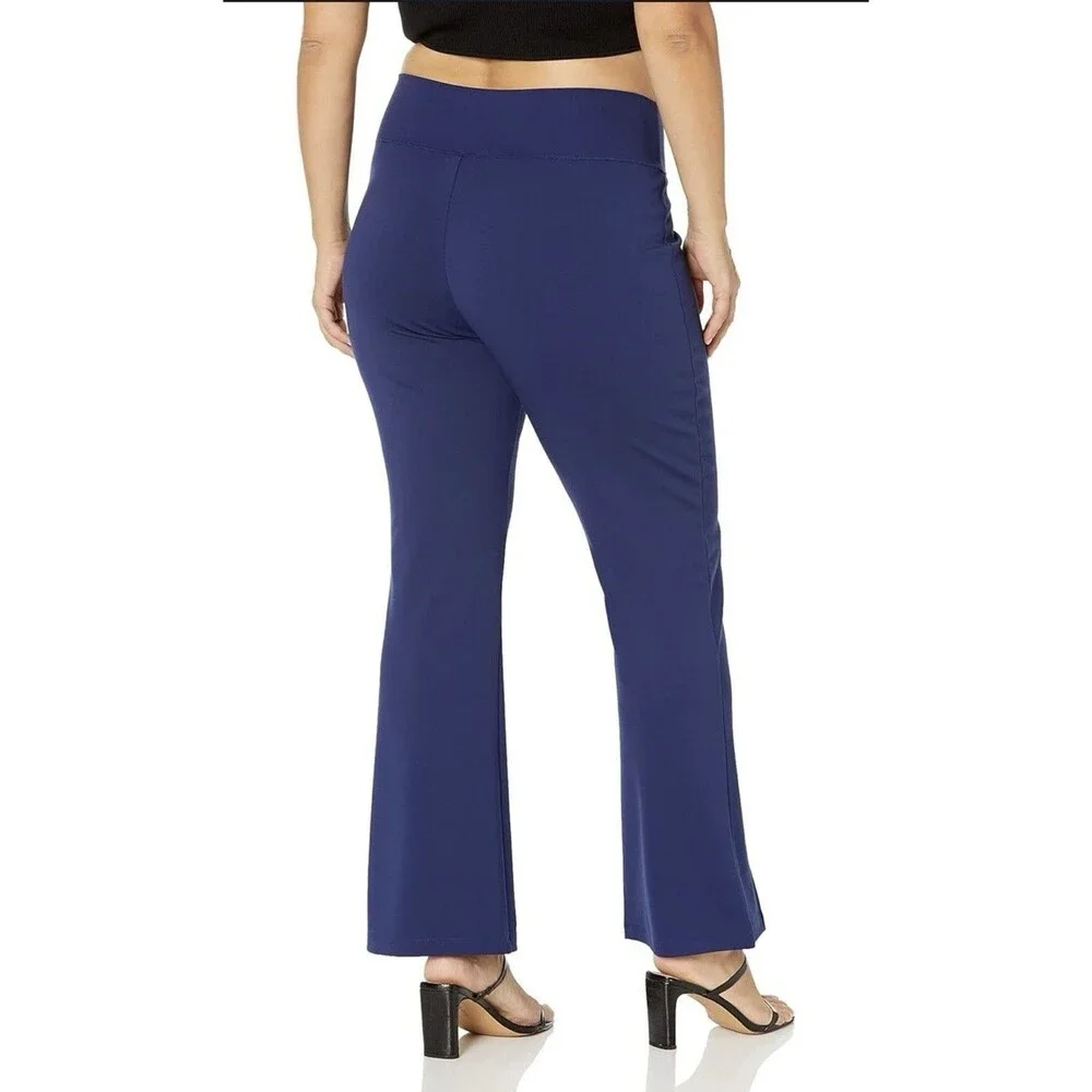 The Drop Women's Plus Uma High-Rise Flare Pants Navy Size 4XL NWT